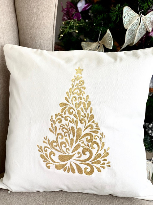 Christmas Design Cushion Cover Embroidered