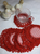 RED CROCHETED COASTER