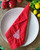 White Christmas Tree in Red Table Napkin