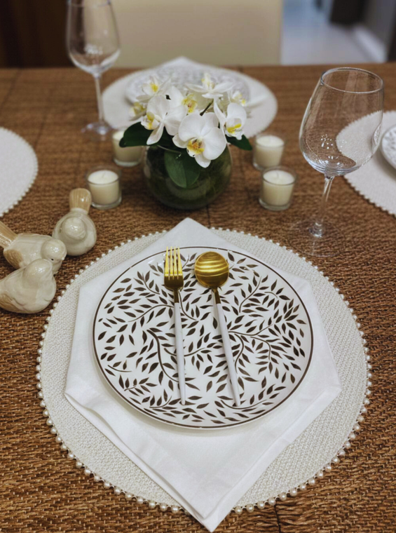 WHITE BEADED PLACEMAT