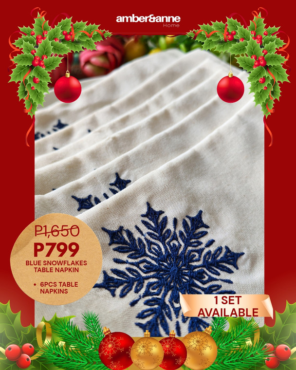 Blue Snowflakes Table Napkins