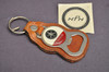 Vintage Yamaha Leather Bottle Opener Keychain Hazelnut Brown