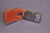 Vintage Yamaha Leather Bottle Opener Keychain Hazelnut Brown