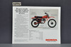 Vintage NOS 1981 Honda XR100 Motorcycle Brochure Spec Sheet