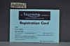 Vintage NOS 1950s Pre-Unit Triumph Motorcycle Registration Card