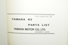 Vintage 1968 Yamaha R3 Motorcycle Parts List Book Diagram Manual