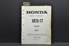 Vintage 1977 Honda XR75 77 Motorcycle Parts Catalog Book Diagram Manual