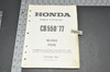 Vtg 1977 Honda CB550 '77 Super Sport 550 Four Parts Catalog Diagram Manual