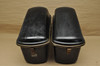Vtg Used Honda Yamaha Kawasaki Motorcycle Triple A Black Fiberglass Saddle Bag Lot