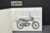 Vintage NOS 1972 Yamaha G7S Motorcycle Owners Service Manual