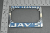 Vintage San Leandro Jay's Motorcycle License Plate Frame Diecast CA Dealer