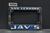Vintage San Leandro Jay's Motorcycle License Plate Frame Diecast CA Dealer