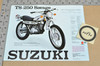 Vintage NOS 1975 Suzuki TS250 Savage TS400 Apache Brochure Dealer Specs OEM