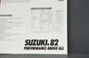Vintage NOS 1982 Suzuki GS450 GAZ GS450 GA Suzimatic Brochure Dealer Specs OEM
