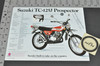 Vintage NOS 1972 Suzuki TS125 J Duster TC125 J Prospector Brochure Dealer Stamp