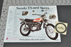 Vintage NOS 1972 Suzuki TS185 J Sierra RV90 J Rover Brochure Dealer Stamp OEM