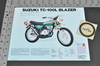 Vintage NOS 1974 Suzuki TS100 L Honcho TC100 L Blazer Brochure Dealer Stamp OEM