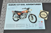 Vintage NOS 1974 Suzuki GT185 L Adventurer GT250 L Hustler Brochure Specs OEM