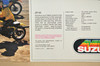 Vintage NOS 1978 Suzuki JR50 Brochure OEM Dealer Specs Mini Bike Motocross OEM