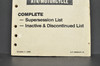 VTG 1988 Yamaha ATV Motorcycle Supersession Inactive Discontinued List Manual