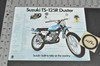 Vintage NOS 1971 Suzuki TS125 R Duster TS185 R Sierra Brochure Dealer Specs