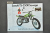 Vintage NOS 1971 Suzuki TM400 R Cyclone TS250 R Savage Brochure OEM Dealer Specs