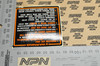 NOS Honda 1987 ATC250 SX Caution Warning Label Decal Sticker 87504-HA0-771