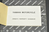 Vintage NOS 1973 Yamaha Motorcycle Owners Warranty Guide Book Manual 1st Ed OEM