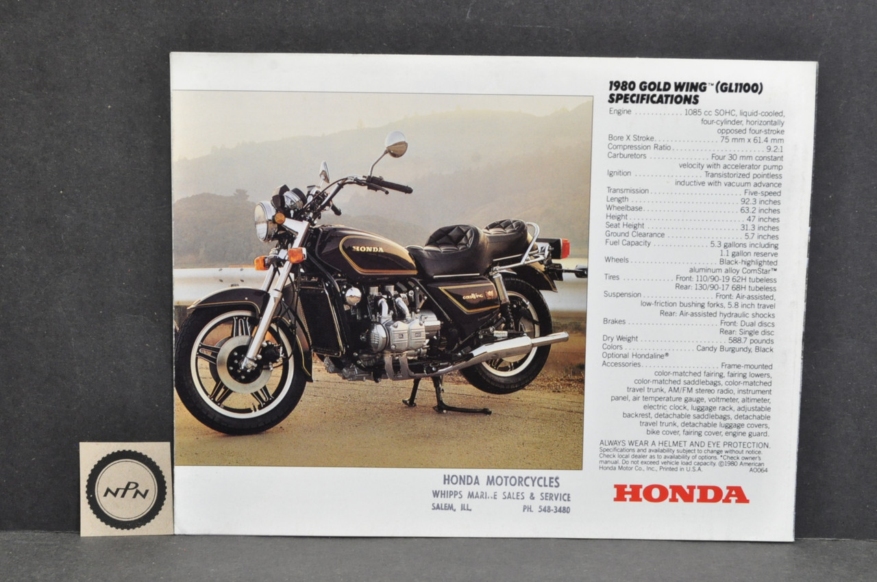 NOS Honda 1980 Honda GL1100 Gold Wing Brochure