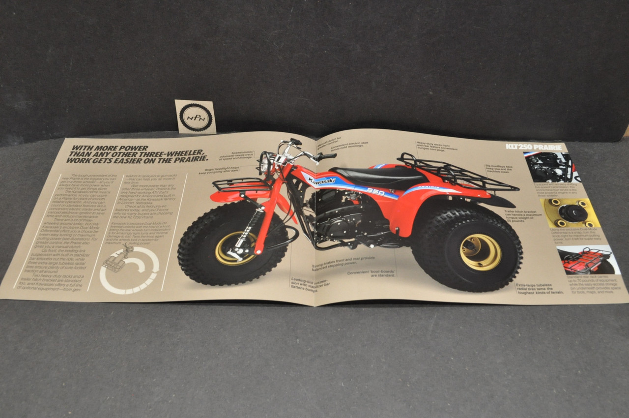 Vintage NOS Kawasaki 1985 Kawasaki KLT250 C3 Prairie Brochure