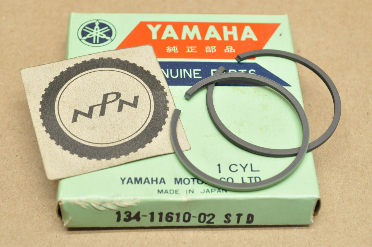 NOS Yamaha 1972 LS2 Standard Size Piston Ring Set for 1 Piston = 2 Rings 134-11610-02