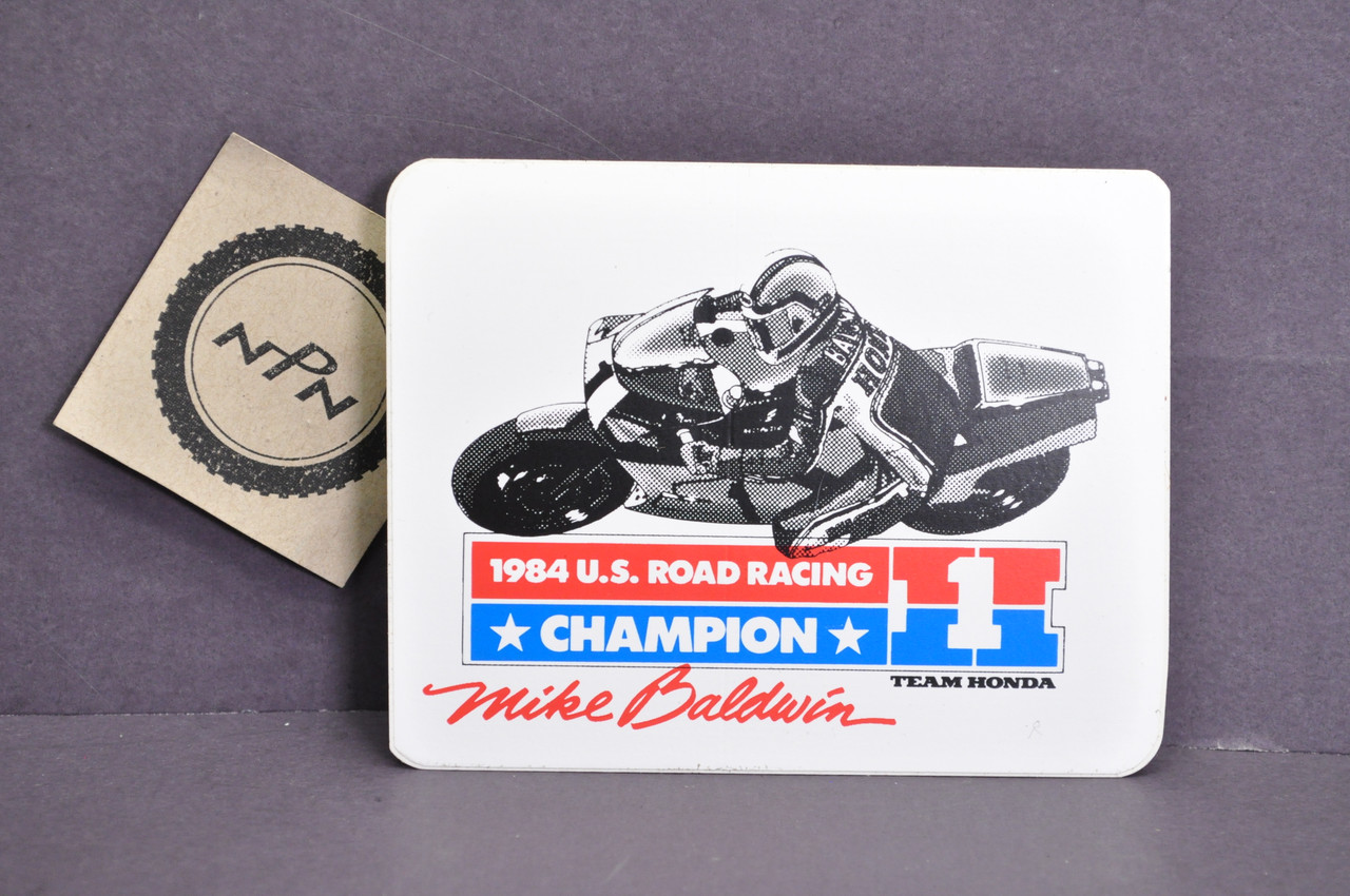 Vintage 1984 Team Honda Racing Champion Mike Baldwin Decal Sticker