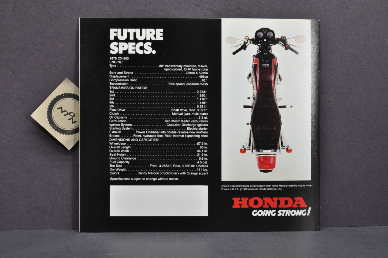 Vintage NOS 1978 Honda CX500 Motorcycle Brochure