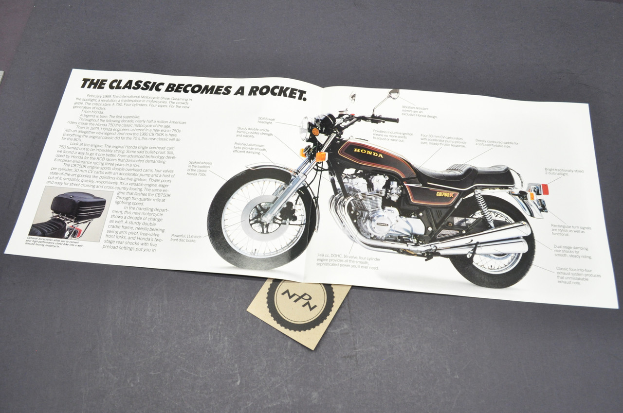 Vintage NOS 1980 Honda CB750 K Motorcycle Brochure
