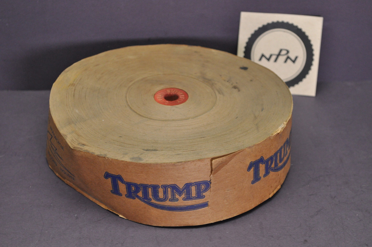 Vintage NOS 1950s Triumph Motorcycle Branded Dealership Packaging Tape "World Motorcycle Speed Record Holder"