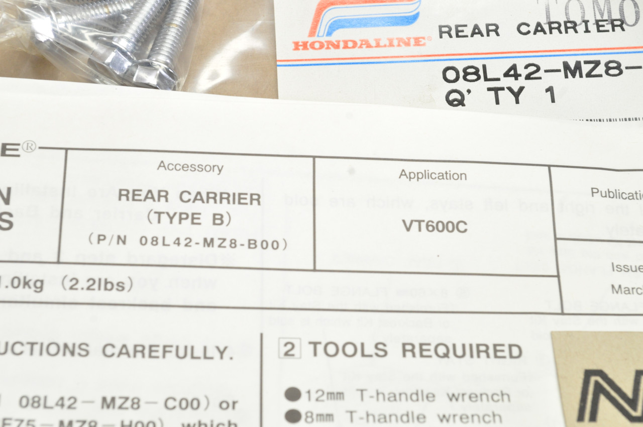 NOS Honda Hondaline VT600 C Rear Luggage Cargo Rack Carrier 08L42-MZ8 ...