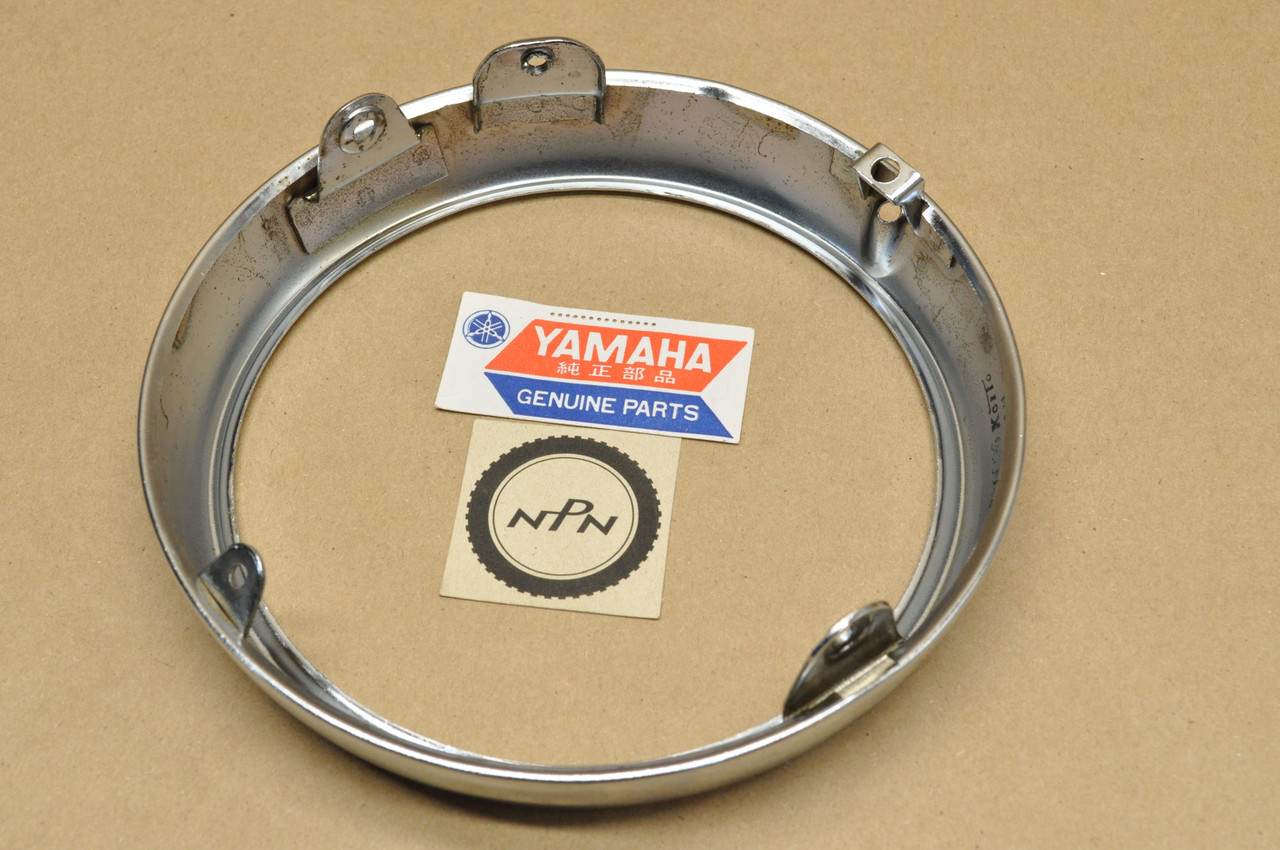 NOS Yamaha AS2 C YAS1 C Chrome Head Light Bezel Rim Ring 183-84315