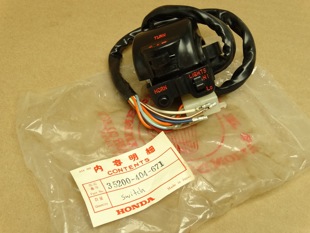 NOS Honda 1977-78 CB550 CB750 Turn Signal Handlebar Control Switch 35200-404-671