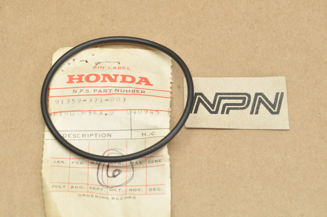 NOS Honda CB1000 CB900 CR125 CR250 GL1000 GL1100 NX125 O-Ring 91359-371-003