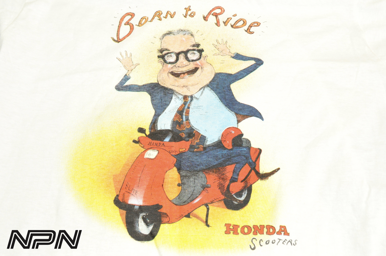 Vintage "Born to Ride" Honda Scooter T-Shirt XL Larry Bud Melman (c. 1989)