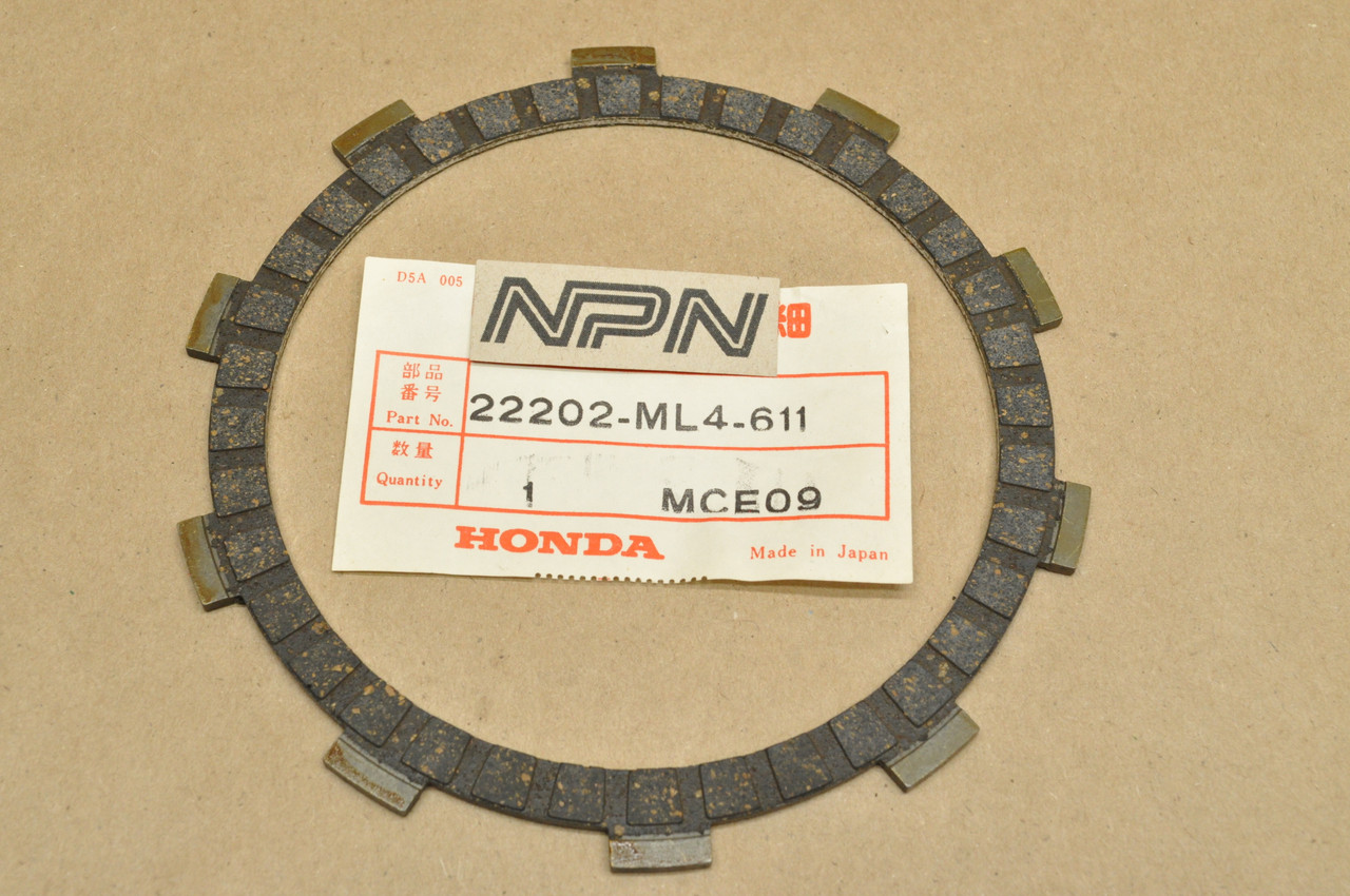 NOS Honda CB350 CB450 SL175 VF750 VT600 XL500 XR250 Clutch Disk 22202-ML4-611