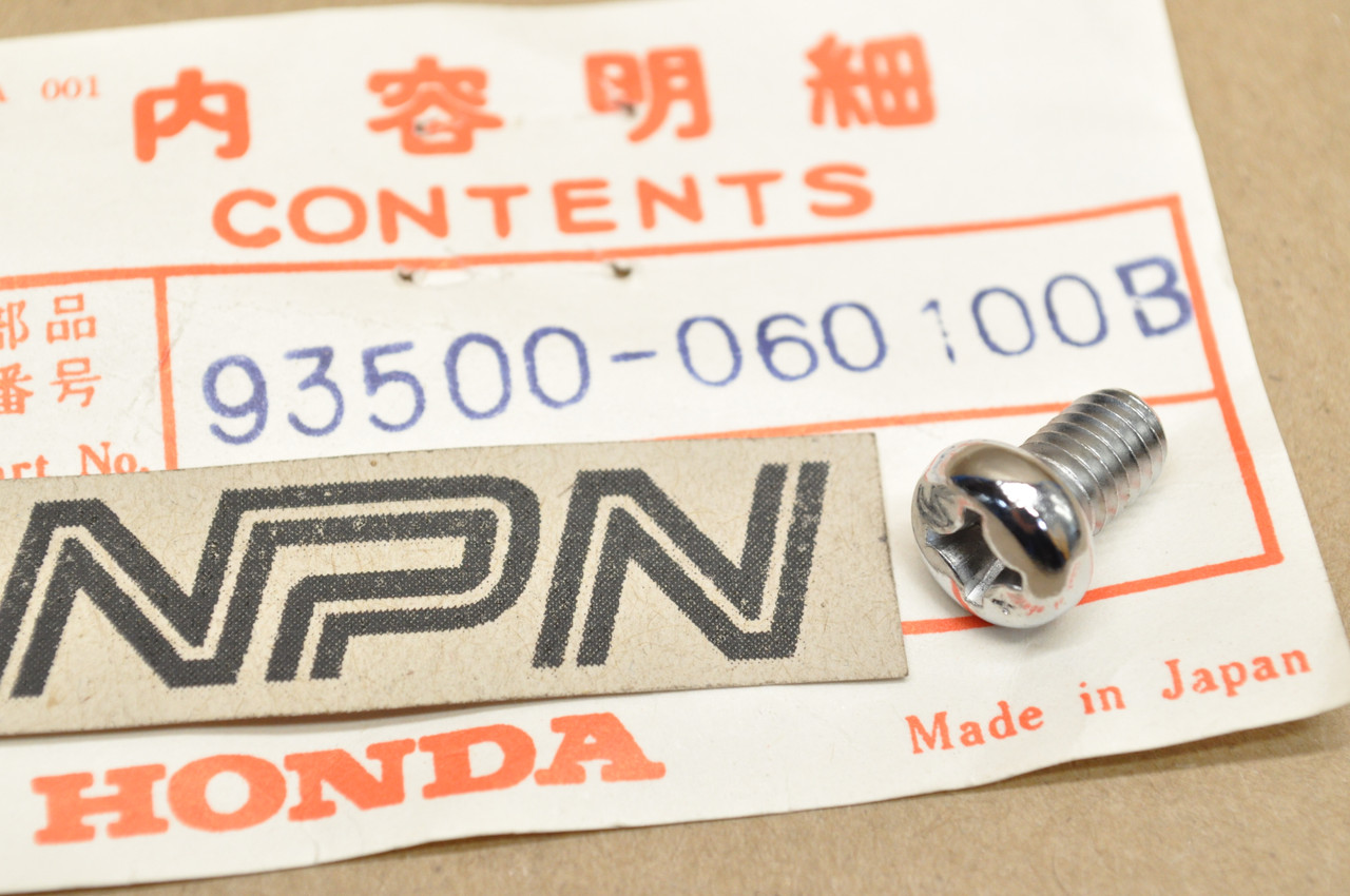 NOS Honda C110 CA110 CB900 C CX500 S65 SL70 XL70 Pan Screw 93500-06010-0B
