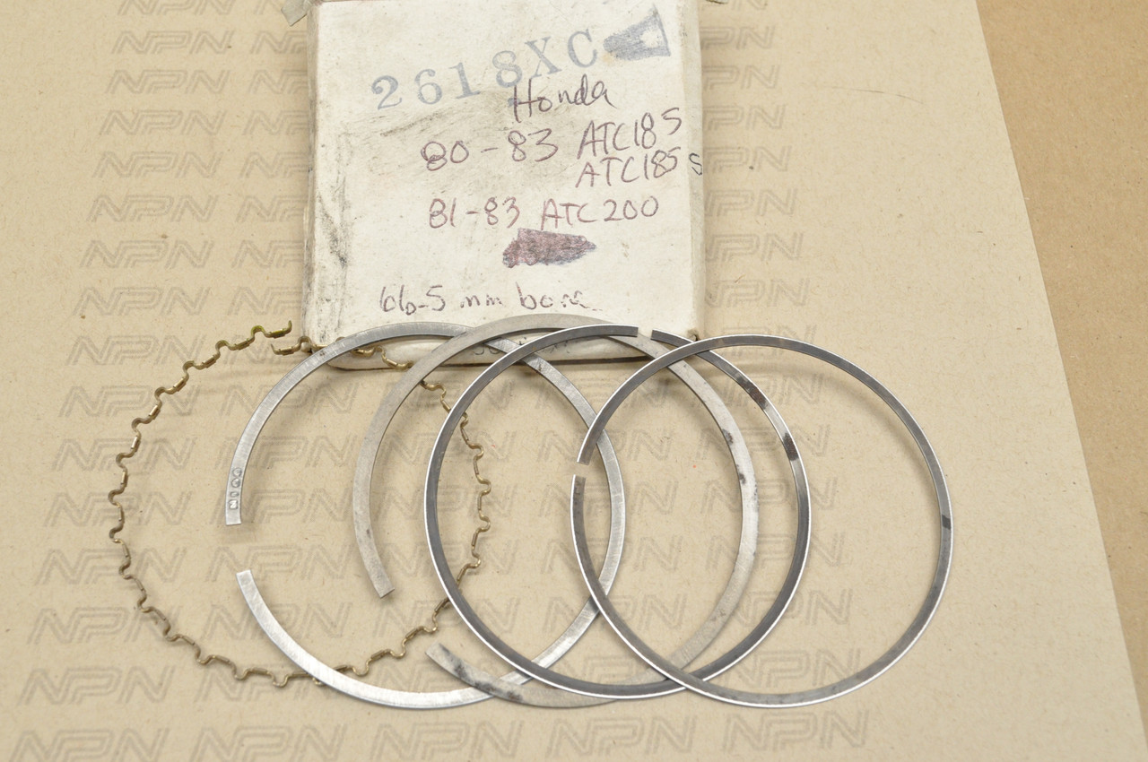 NOS Honda ATC185 ATC200 TRX200 66.5 mm Piston Ring Set for 1 Piston