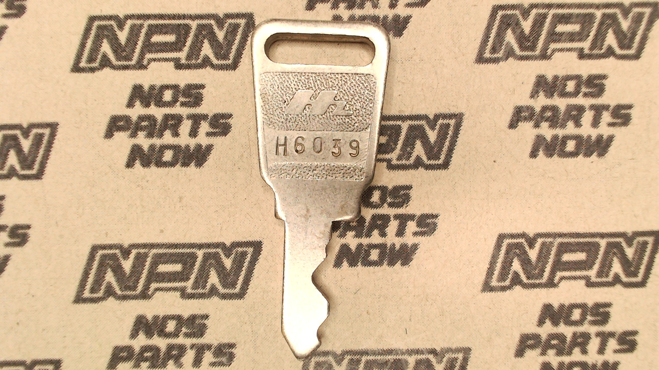 NOS Honda OEM Ignition Switch & Lock Key Double Groove Back H6039