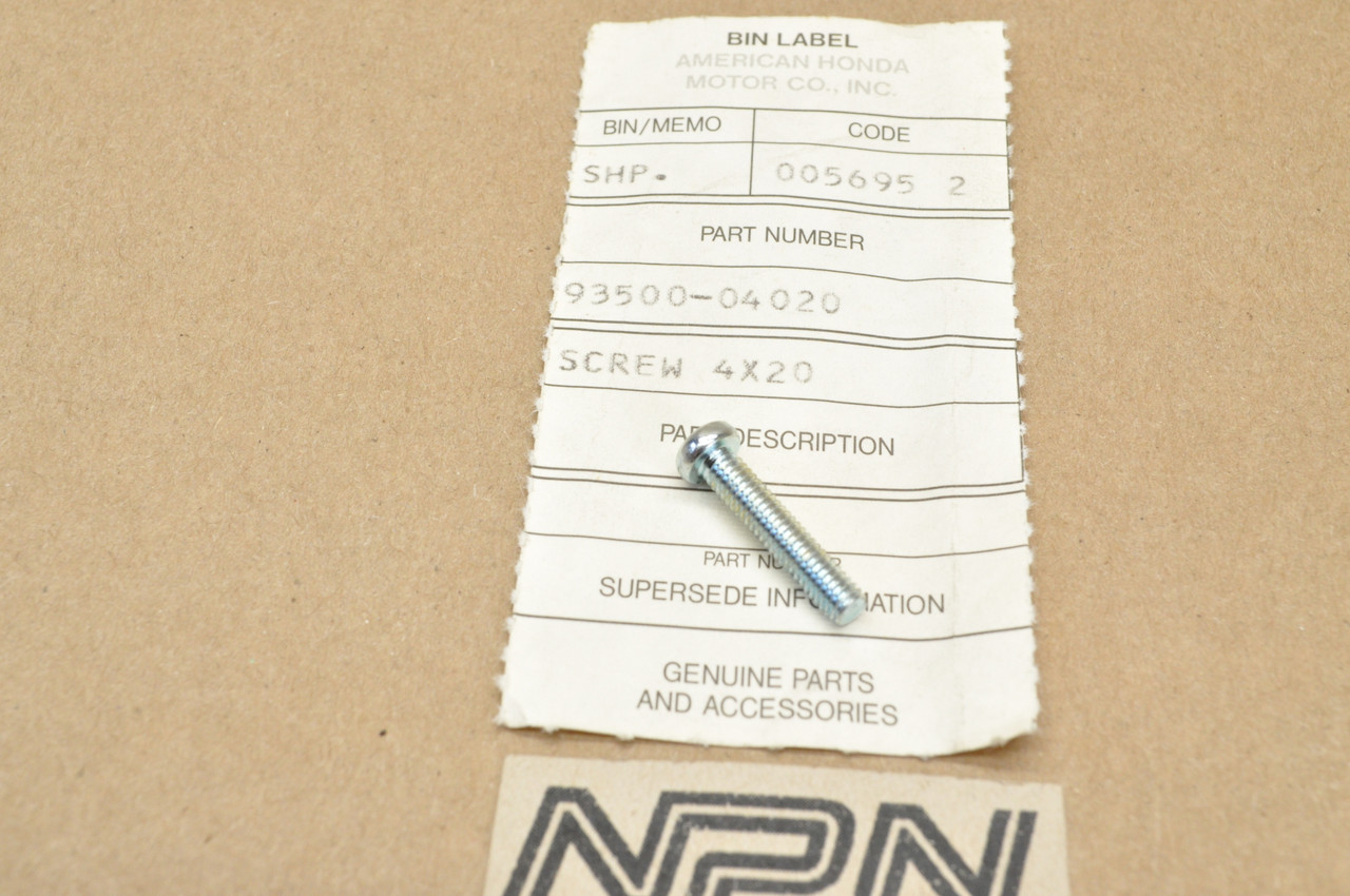 NOS Honda CB72 CB77 MT125 K0-K1 P50 Pan Head Screw 4x20 93500-04020