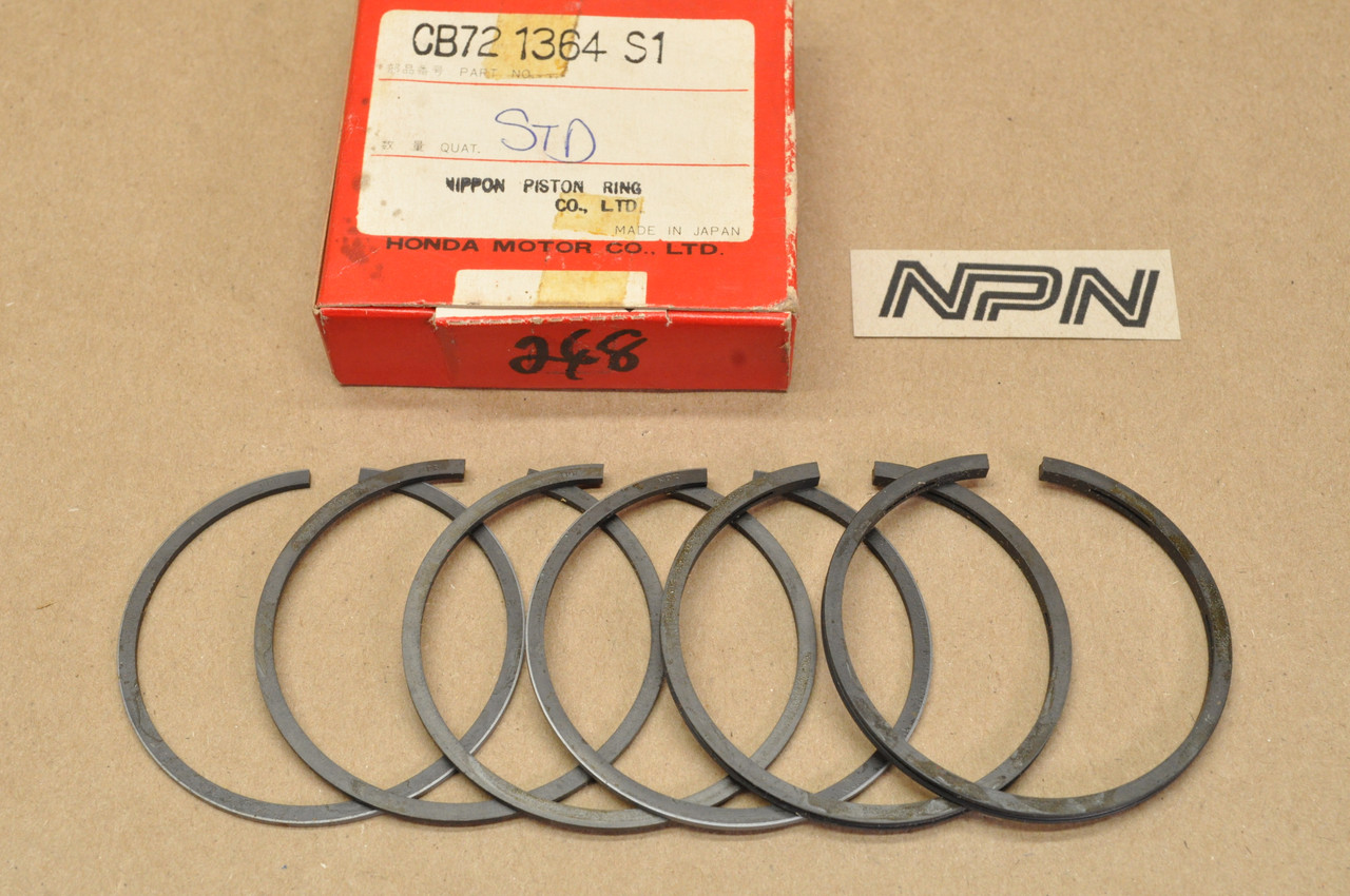 NOS Honda CA72 .25 Oversize Piston Ring Set for 2 Pistons = 6 Rings 13023-268-000