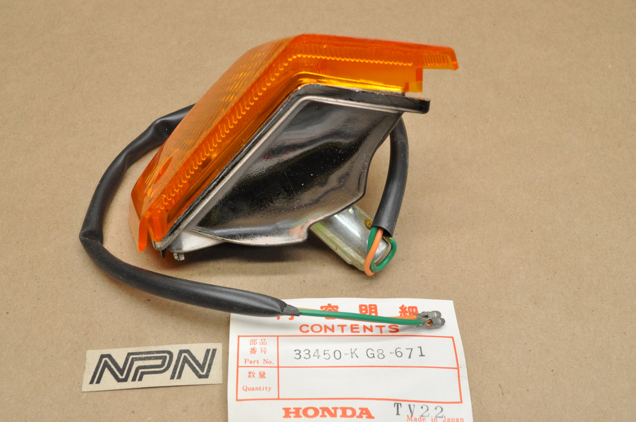 NOS Honda 1984 NH125 Aero Left Front Turn Signal Blinker Assembly 33450-KG8-671