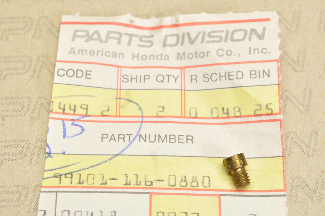 NOS Honda C70 CH80 NH80 TRX125 XR80 Carburetor Main Jet 88 99101116