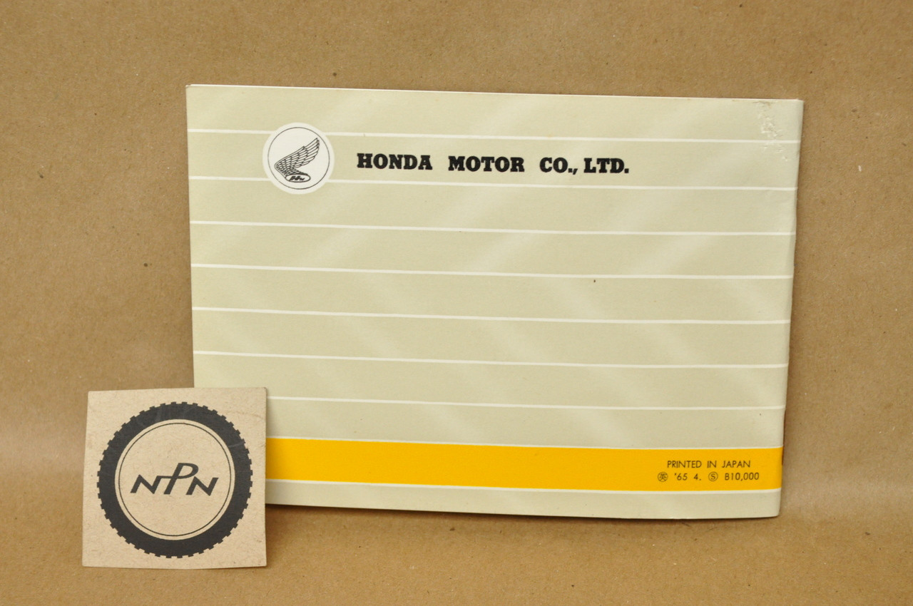 NOS Honda CB160 CB125 Super Sports Owners Drivers Manual 4/1965 Print Date