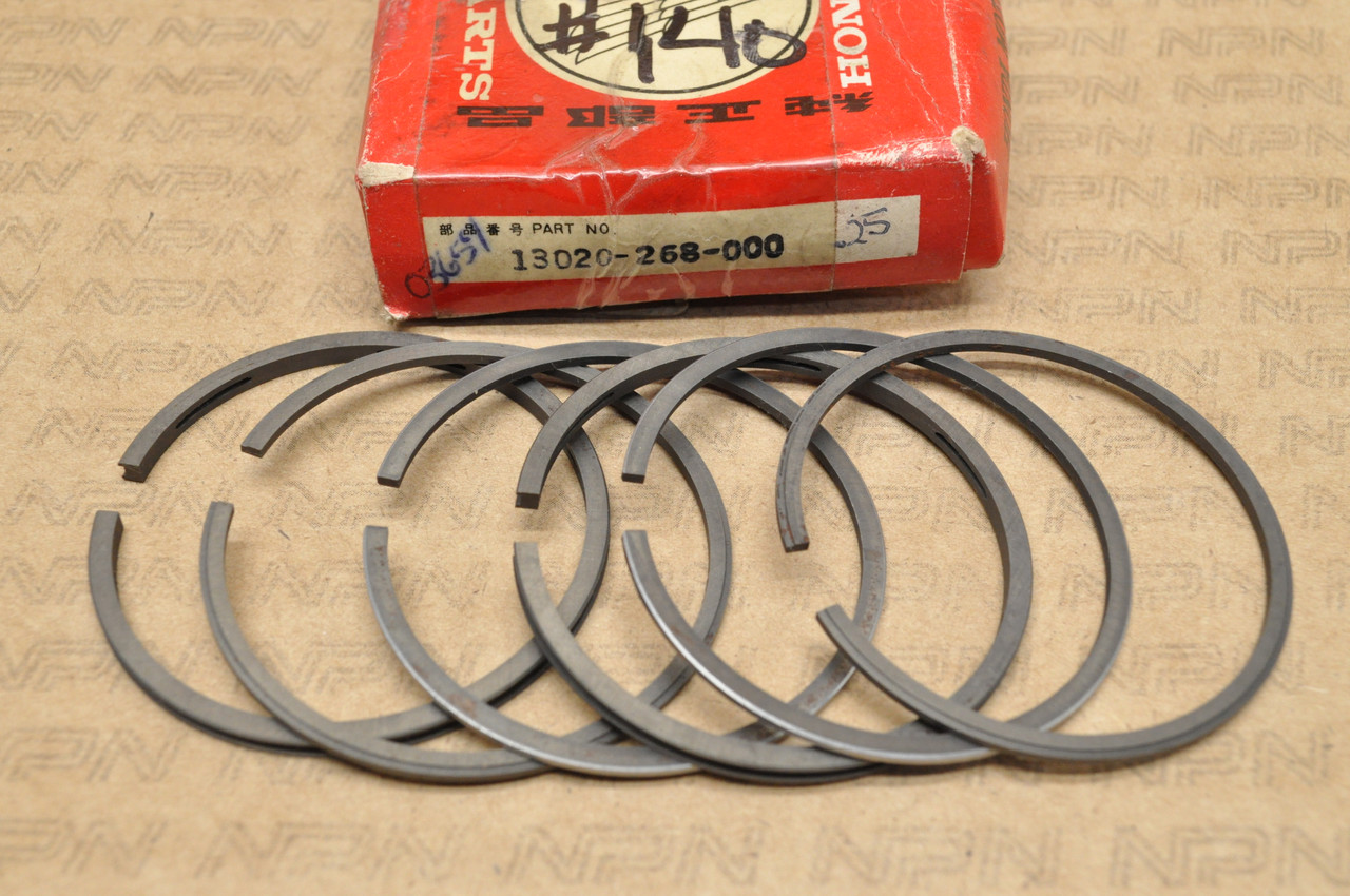 NOS Honda CB72 CL72 .25 Oversize Piston Ring Set for 2 Pistons= 6 Rings 13020-268-000